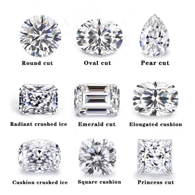 Émeraude coupée EF Blanc VVS pierre précieuse synthétique Moissanite en vrac Diamant pour bagues