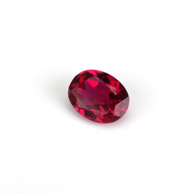 8*12 mm Moissanite de couleur Ovale sang rouge cristal de verre Moissanite pour les bagues de fiançailles