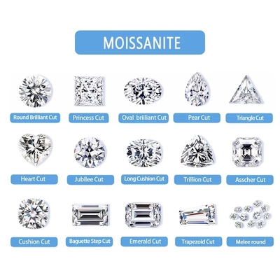 DEF incolore Couleur Moissanite Pierres de bijoux coupées pour le tennis Bracelets Anneaux