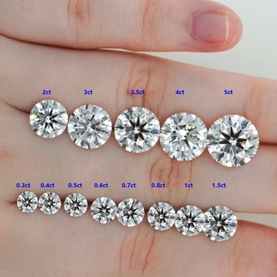 0.5ct 1ct 1.5ct 2ct 3ct Blanc Moissanite en vrac Diamant HPHT CVD Laboratoire Diamant cultivé