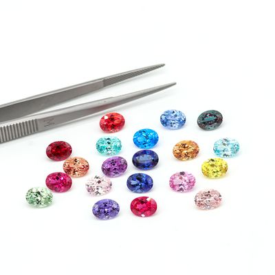 Couleur 6*8 mm Ovale coupé en laboratoire Diamant 22 Multicolore 1,5ct Saphir Ruby Émeraude Pierre précieuse en vrac