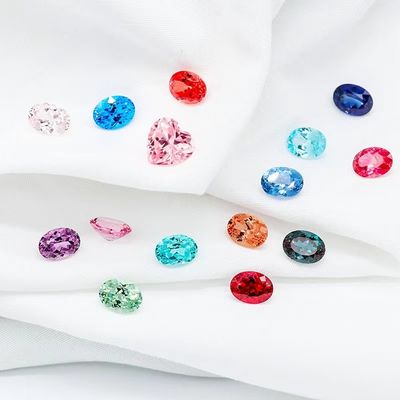 Couleur 6*8 mm Ovale coupé en laboratoire Diamant 22 Multicolore 1,5ct Saphir Ruby Émeraude Pierre précieuse en vrac