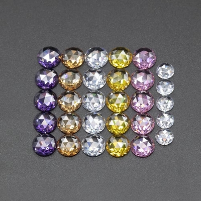 Coupe rose Cube zirconia moissanite ronde coupe brillante pierre précieuse Traitement thermique appliqué