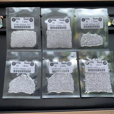 5A Qualité 1000 pièces/sac 1 mm - 3,0 mm pierres précieuses blanc cube Zirconia pour bijoux