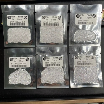 5A Qualité 1000 pièces/sac 1 mm - 3,0 mm pierres précieuses blanc cube Zirconia pour bijoux