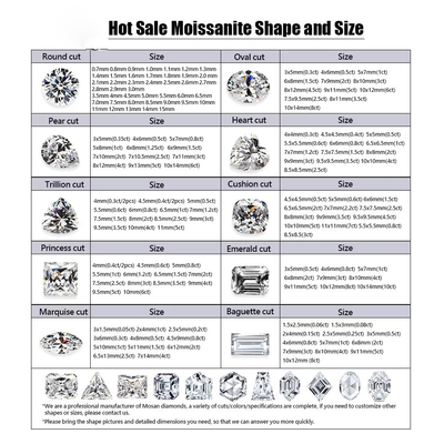 Diamant de moissanite ovale brillant coupé en vrac 3*5mm-10*14mm Petite taille pour la fabrication de bijoux