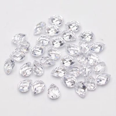 Rose grenat vert blanc orange bleu pierres précieuses forme de poire double tortue facettes zirconia cubique