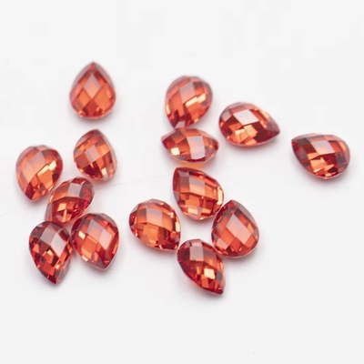 Rose grenat vert blanc orange bleu pierres précieuses forme de poire double tortue facettes zirconia cubique