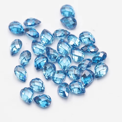 Rose grenat vert blanc orange bleu pierres précieuses forme de poire double tortue facettes zirconia cubique
