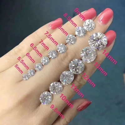 Gros de mossanite Passer le test de diamant GRA pierres D couleur forme ronde Diamant Loose Moissanite boucles d'oreilles moissanite