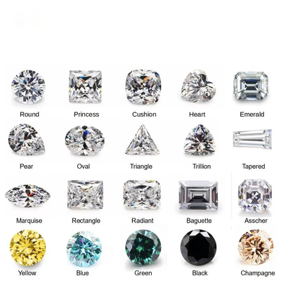 Gros de mossanite Passer le test de diamant GRA pierres D couleur forme ronde Diamant Loose Moissanite boucles d'oreilles moissanite