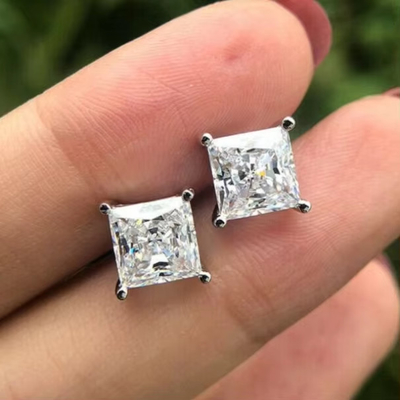 Des boucles d'oreilles en moissanite diamant cœur princesse Asscher coussin rond coupe brillante Charles VVS pierre précieuse