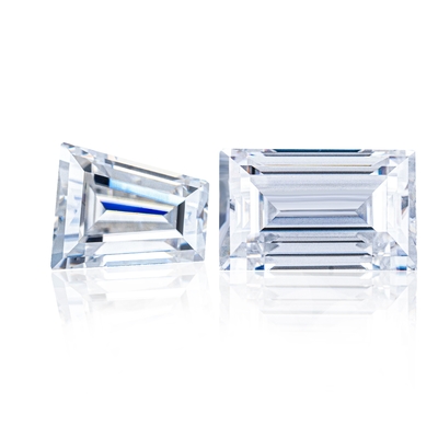 Ringe de solitaire en moissanite en gros Mossanite Gem Baguette conique coupée Charles VVS Loose Moissanite Diamant