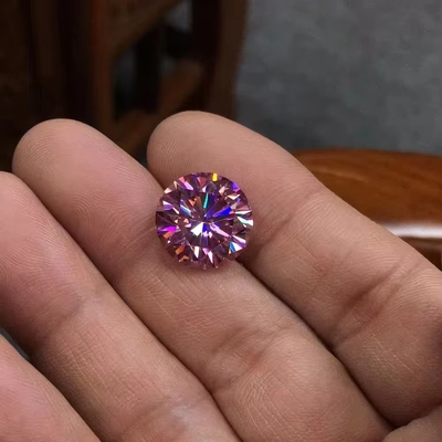 Fabriqué en laboratoire en gros blanc jaune rouge rose noir bleu diamant rond brillant moissanite découpée en vrac pour bijoux