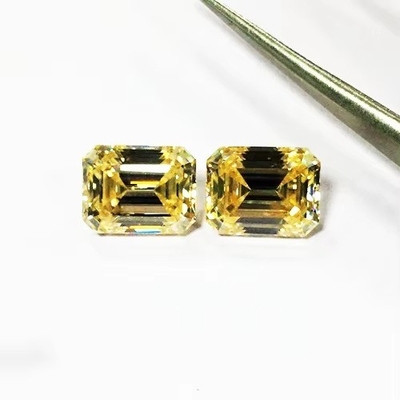 Moissanite jaune vif Gem Radiant Coupe GRA VVS Loose Moissanite Diamant Pour l' Or Ringe