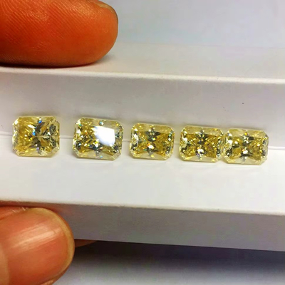Moissanite jaune vif Gem Radiant Coupe GRA VVS Loose Moissanite Diamant Pour l' Or Ringe