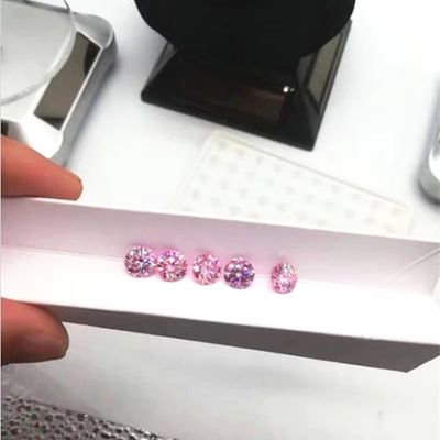 Certificat GRA Couleur rose 3 mm à 12 mm Moissanite Diamant VVS1 Ronde Brillant coupé en vrac Moissanite