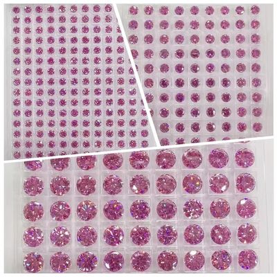 Certificat GRA Couleur rose 3 mm à 12 mm Moissanite Diamant VVS1 Ronde Brillant coupé en vrac Moissanite