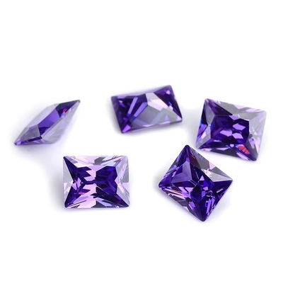 Fabrique en gros de pierres précieuses couleur Moissanite Rectangle 3A 5A Loose Cube Zirconia pierres 4ct Pour Moissanite Ring