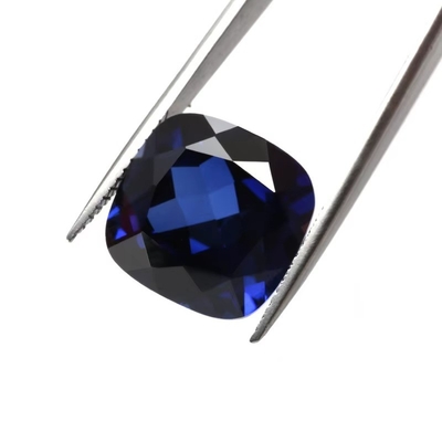 Coupe de coussin de pierre de saphir synthétique de moissanite unique 34# bleu corindon pierre précieuse en vrac pour la fabrication de bijoux