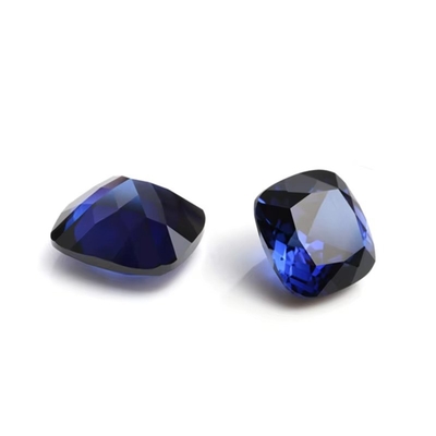Coupe de coussin de pierre de saphir synthétique de moissanite unique 34# bleu corindon pierre précieuse en vrac pour la fabrication de bijoux