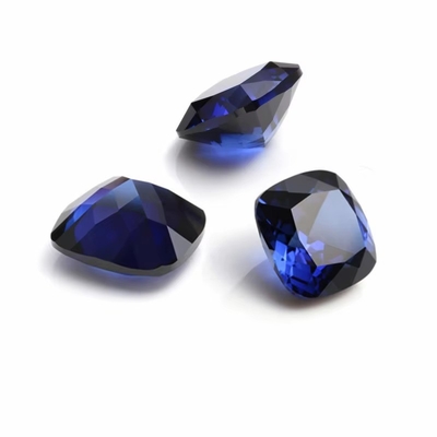 Coupe de coussin de pierre de saphir synthétique de moissanite unique 34# bleu corindon pierre précieuse en vrac pour la fabrication de bijoux