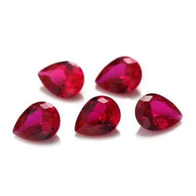 Style vintage Ruby Moissanite de forme de poire de corindon synthétique 2x3 mm à 10x14 mm pierre précieuse en vrac pour la fabrication de bijoux