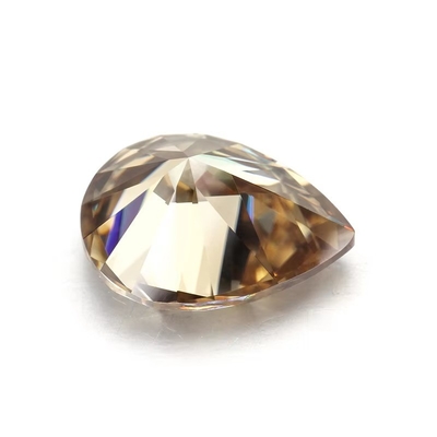 Moissanite de corindon synthétique Diamant jaune clair Champagne poire Loose Moissanite pierres pour anneau