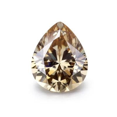 Moissanite de corindon synthétique Diamant jaune clair Champagne poire Loose Moissanite pierres pour anneau