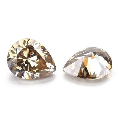 Moissanite de corindon synthétique Diamant jaune clair Champagne poire Loose Moissanite pierres pour anneau