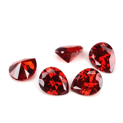Anneaux de fiançailles en moissanite vintage pierres précieuses en vrac de différentes couleurs forme de poire 6x4mm Zirconia cube synthétique