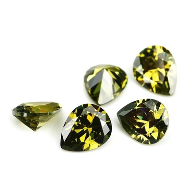 Anneaux de fiançailles en moissanite vintage pierres précieuses en vrac de différentes couleurs forme de poire 6x4mm Zirconia cube synthétique