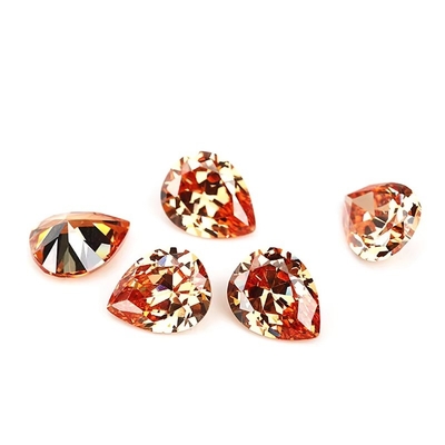 Anneaux de fiançailles en moissanite vintage pierres précieuses en vrac de différentes couleurs forme de poire 6x4mm Zirconia cube synthétique