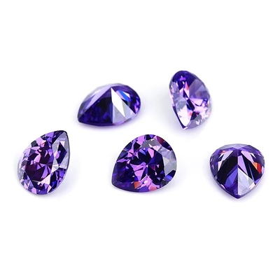 Anneaux de fiançailles en moissanite vintage pierres précieuses en vrac de différentes couleurs forme de poire 6x4mm Zirconia cube synthétique