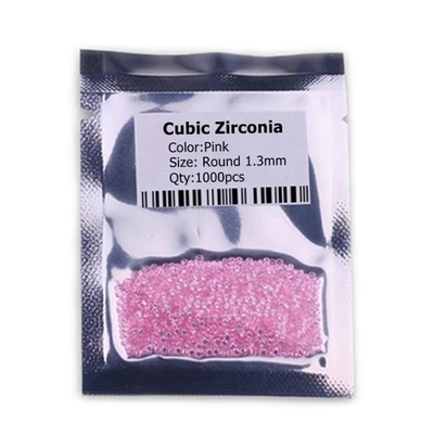 3A Couleur rose de qualité en gros Pièces précieuses en vrac Forme ronde 2 mm 3 mm Zirconia cube synthétique Moissanite personnalisée pour pendentif