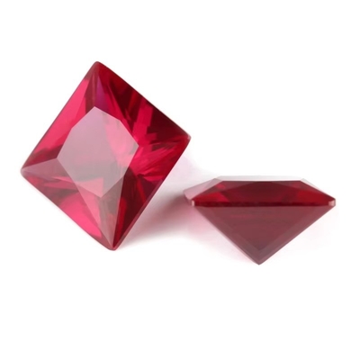 Princesse coupe carrée rubis synthétique 5# Corindon pierre précieuse moissanite pour les alliances