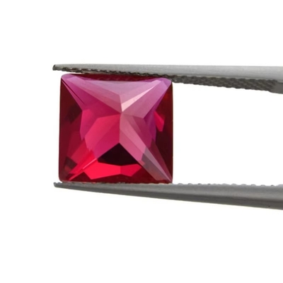 Princesse coupe carrée rubis synthétique 5# Corindon pierre précieuse moissanite pour les alliances