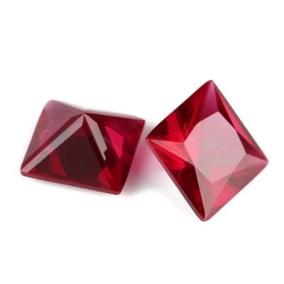 Princesse coupe carrée rubis synthétique 5# Corindon pierre précieuse moissanite pour les alliances