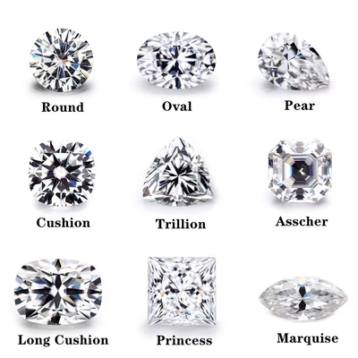 D Moissanite synthétique incolore triangulaire coupée VVS1