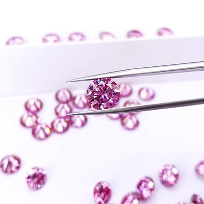 Fabrique en gros Moissanite rose Diamant rond Coupe brillante 3,0 mm 12,0 mm VVS1 pierres moissanite en vrac 4 carats anneau