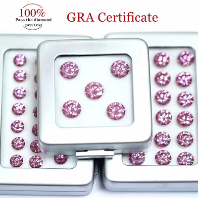 Fabrique en gros Moissanite rose Diamant rond Coupe brillante 3,0 mm 12,0 mm VVS1 pierres moissanite en vrac 4 carats anneau