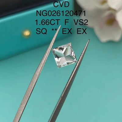 Certificat IGI NGIC Laboratoire de taille de diamant Princesse Coupe carrée 1.66ct F VS2 Hpht Cvd diamant moissanite