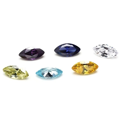 30 couleurs CZ pierres Marquise découpé 3x1.5mm Zirconia synthétique cubique pour la fabrication de bijoux