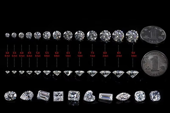 3mm-12mm de laboratoire D incolore VVS1 pierres de moissanite parfaites pour la princesse émeraude forme ovale de poire marquise et coussin