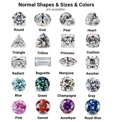 3mm-12mm de laboratoire D incolore VVS1 pierres de moissanite parfaites pour la princesse émeraude forme ovale de poire marquise et coussin