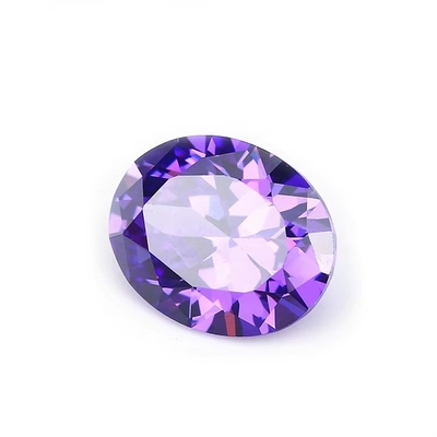 8x6 mm pierre précieuse en vrac, découpe à la machine, Améthyste, couleur, forme ovale, cube synthétique, zirconium, noir