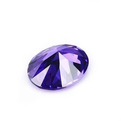 8x6 mm pierre précieuse en vrac, découpe à la machine, Améthyste, couleur, forme ovale, cube synthétique, zirconium, noir