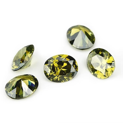 Boucles d'oreilles en moissanite pierres précieuses rose Peridot grenat Jaune pierres cz Forme ovale 12x10mm zirconium cube synthétique pour anneau