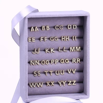 Des boucles d'oreilles en argent de la mode en argent sterling A-z Alphabets 18k or plaqué 925 Boucles d'oreilles en argent