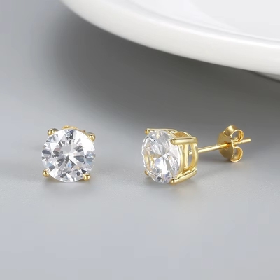 Boucles d'oreilles de mode coréennes bijoux 925 argent classique classique boucles d'oreilles en diamant unique 2-10 mm boucles d'oreilles en zirconie pour femmes